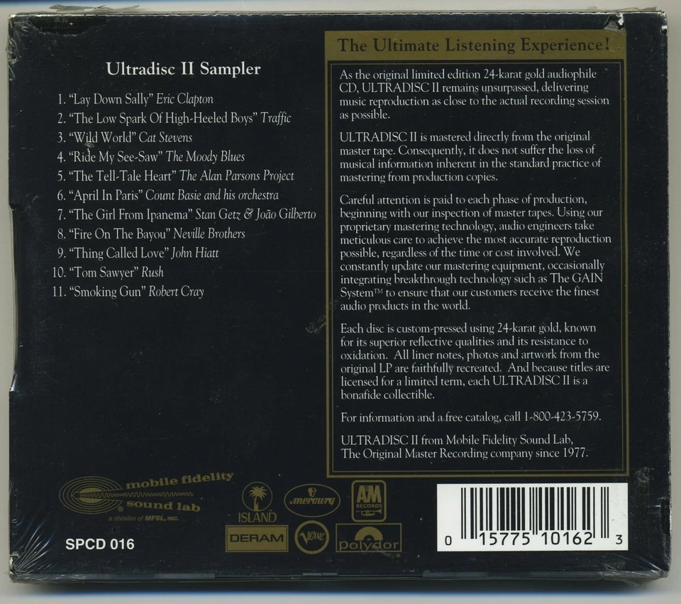 ULTRADISC II SAMPLER MFSL CD 24 KT GOLD MOBILE FIDELITY ERIC CLAPTON TRAFFIC NEW - Imagem 2 de 3