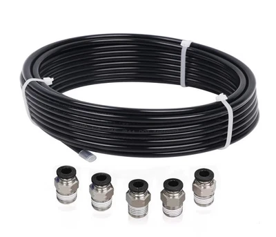 LOKOCAR Air Line Tubing Kits 1/4'' OD 33ft Nylon Hose 1/4'' NPT Push to Connect Fittings