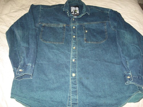 Gramicci, Vintage Gramicci Sole Survivor Men's Denim Long Sleeve Button Up Shirt XL