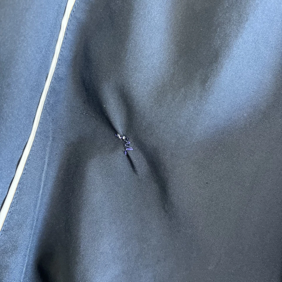 Pantalones de chándal vintage Nike para hombre 2XL azul marino a rayas holgados pierna ancha 21" se abre Y2K Foto 3 de 4