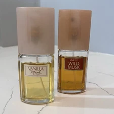 Vintage Coty Wild Musk & Vanilla Musk Spray Bottles Lot / 0.8 oz  90% Full 1990s