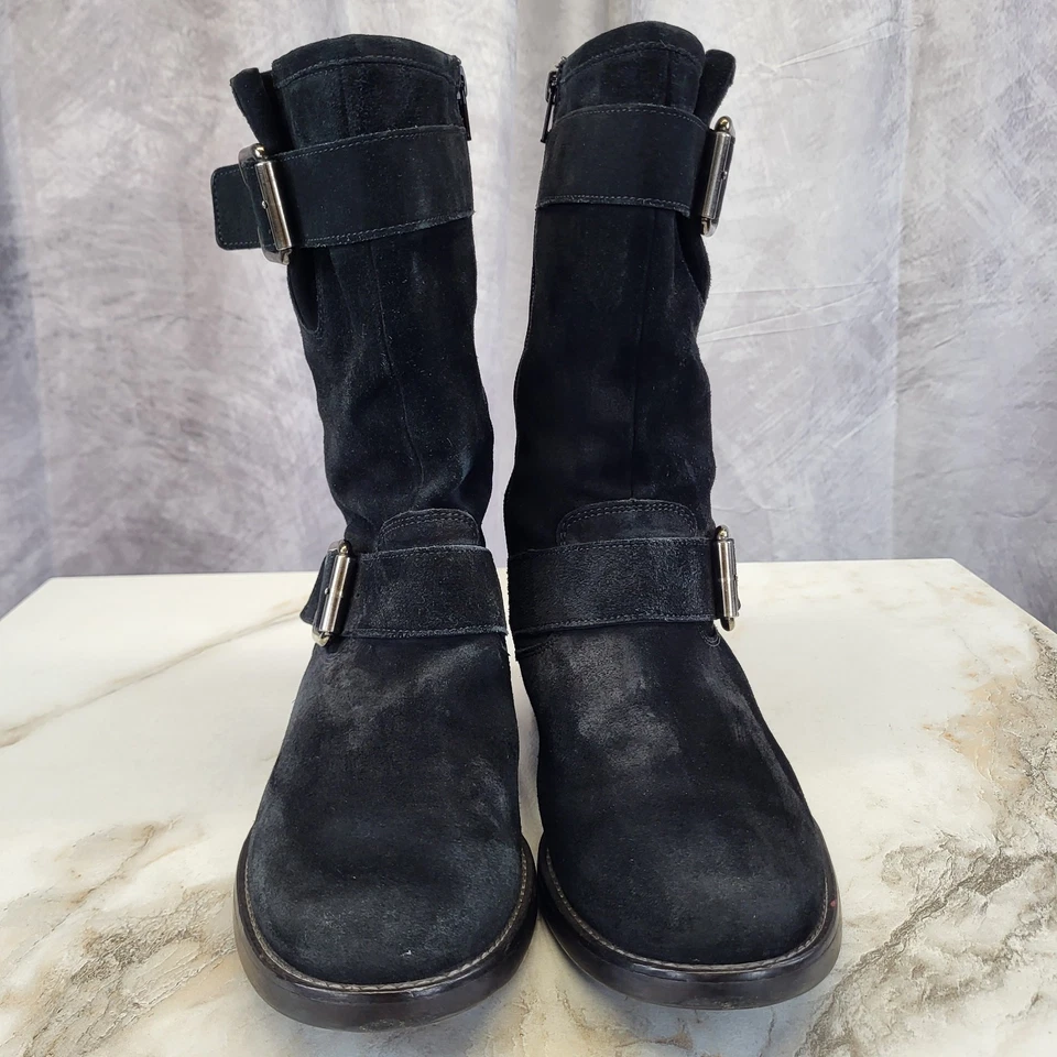 Botas de motociclista Paul Green Munchen de gamuza para mujer talla 10 de EE. UU. o UK 7,5 negras Foto 3 de 4