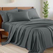 6 Piece King Sheet Sets, Cooling Sheets, Blend Rayon Derived from Bamboo, Deep P