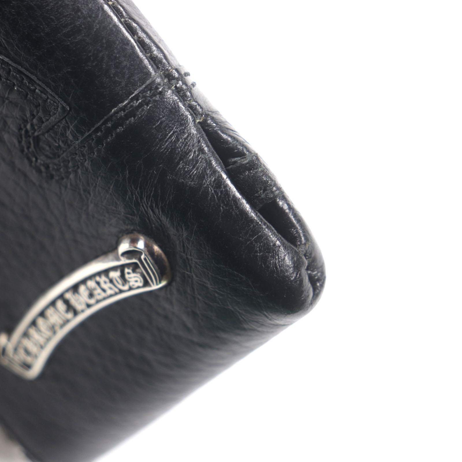 Great CHROME HEARTS Card Case One Trillion Flairny Wallet black leather mens thumbnail 4