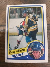 1984-85 Doug Gilmour Rookie Card RC O-Pee-Chee #185 St. Louis Blues. rookie card picture