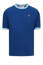 Marconi Essential Ringer Mens Short Sleeve Cotton Crew Neck T-Shirt Navy