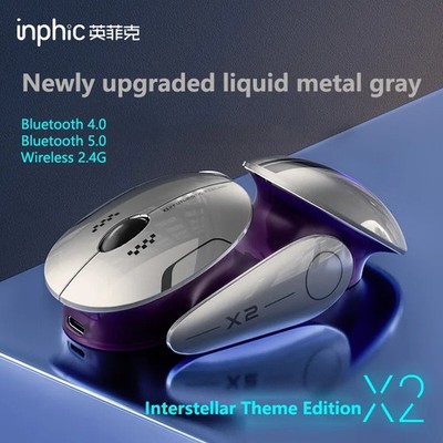 Inphic X2 Silent Bluetooth Wireless Mouse Metal Base Rechargeable