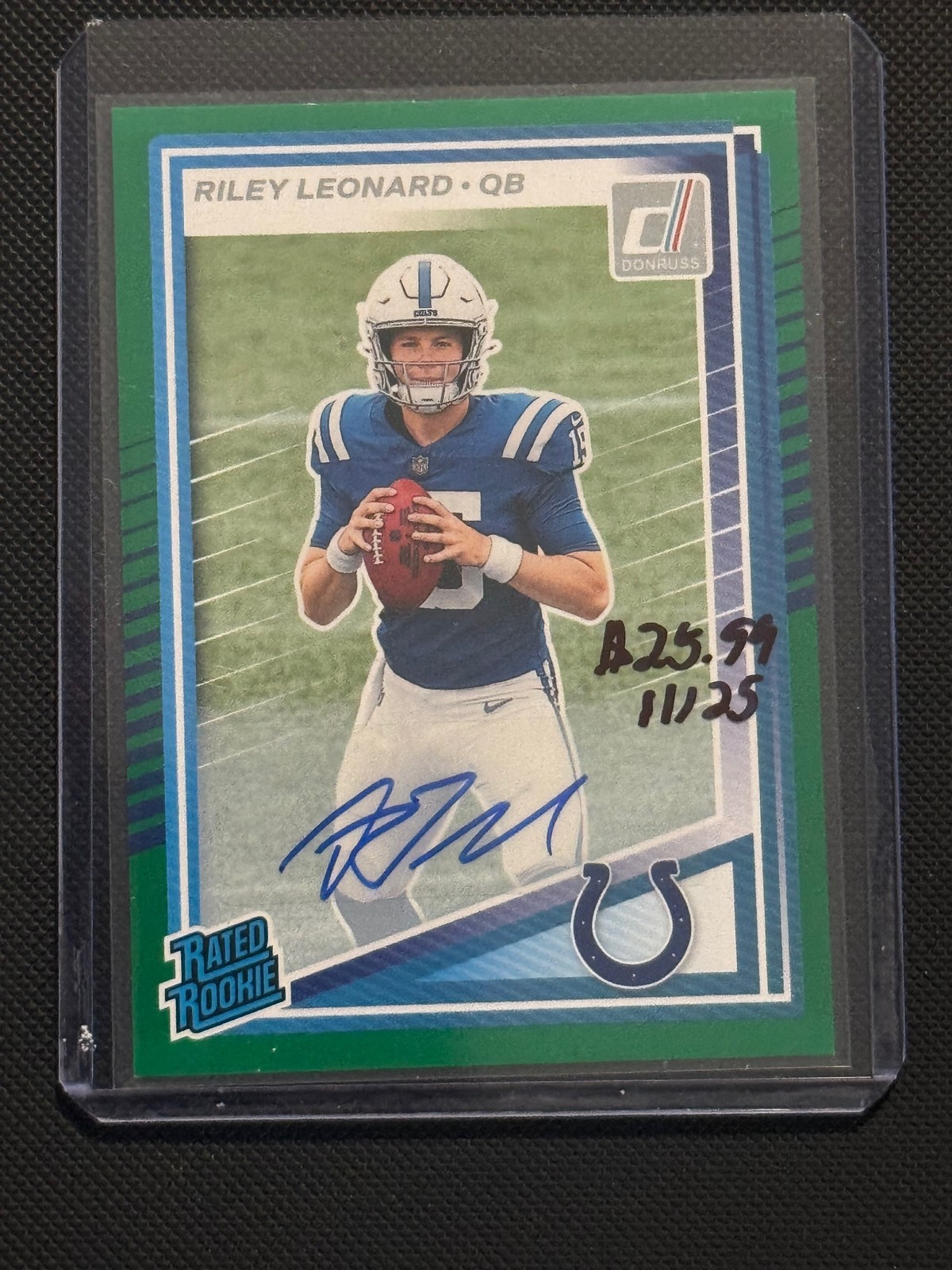 Riley Leonard Panini Donruss #341 Press Proof Green