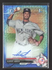 2017 Bowman Chrome Albert Abreu #CPA-AA Blue Mojo Refractor 1st Bowman Auto /150