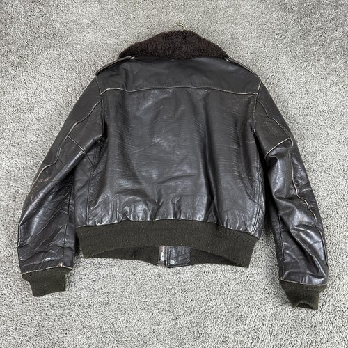 Chaqueta de Vuelo G-1 De Colección Marina de los Estados Unidos Para Hombres 44 Cuero Piel de Oveja Forrada Garra Años 70 - Imagen 15 de 22