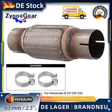 Ø 63mm / 2,5" Edelstahl Flexrohr mit Interlock Abgasanlage Auspuff 150/250mm NEU