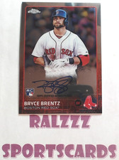 Bryce Brentz 2015 Topps Chrome Base Auto RC #ARBB Red Sox On-Card