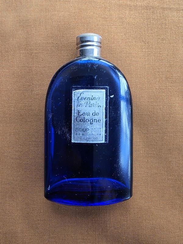 ESUP Evening in Paris Eau de Cologne Blue Glass Bottle w/ Metal Screw Cap