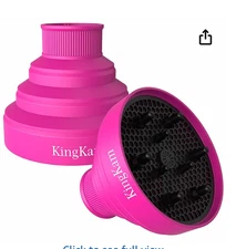Collapsible Silicone Hair Dryer Diffuser Travel Size Fits Most Dryers Pink