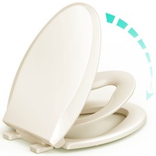 Elongated Toilet Seat with Built-in Potty Training Seat for Toddlers Adults,...
