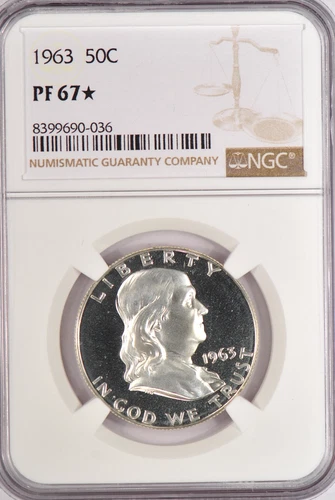 1963 Franklin Half Dollar Proof NGC PF 67 STAR PR67* Frosty Silver Coin 50C