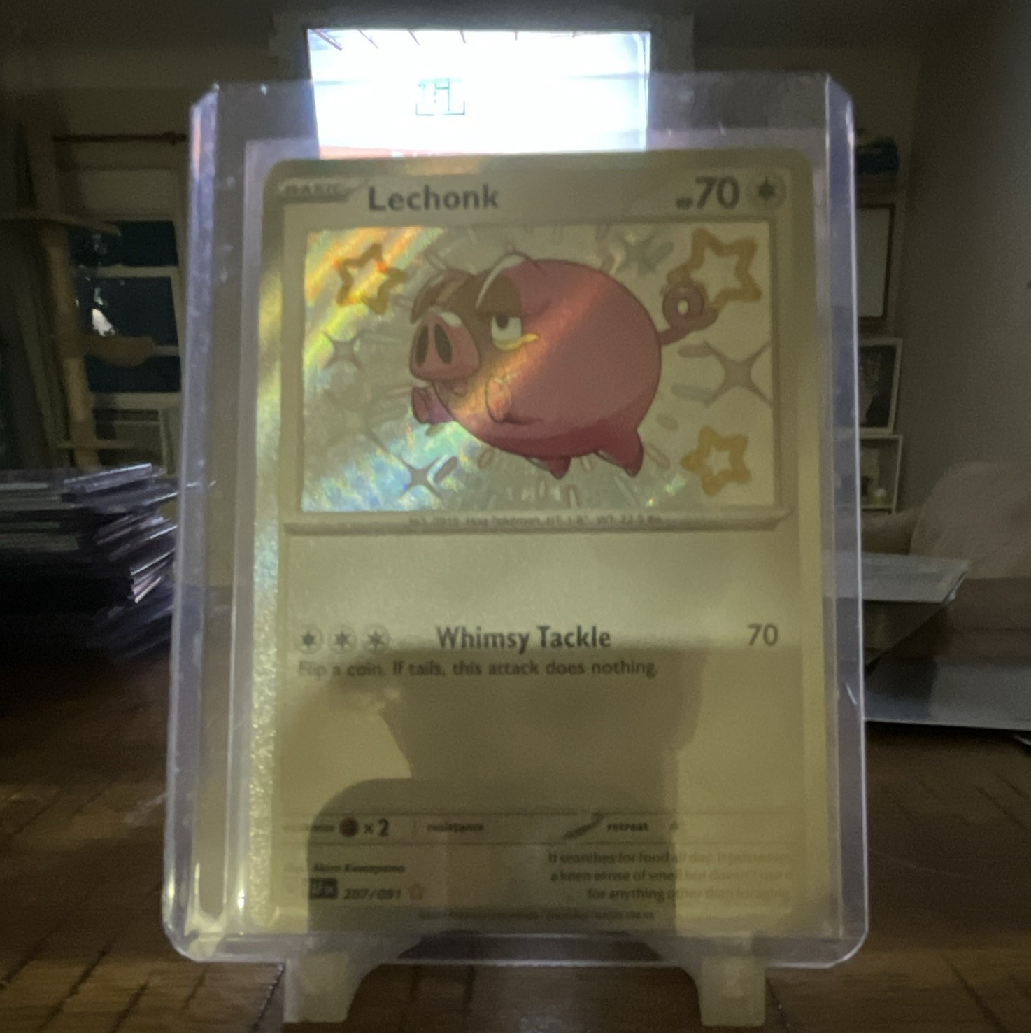 Pokemon TCG Lechonk 207/091 SV Paldean Fates Shiny Rare Holo English 70HP
