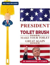 Trump Toilet Brush, Funny Gag Gift Toilet Bowl Brush for Bathroom Cleaning, Poli