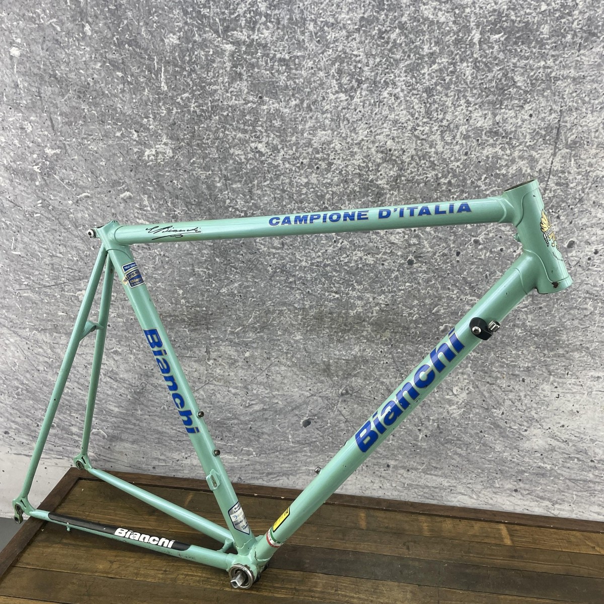 Vintage Bianchi Campione D'Italia Road Bike Frame Celeste 55cm