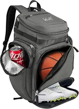WOLT Basketball Bag Backpack with Separate Ball Compartment Large, Lightgrey 
