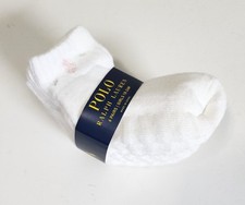 Polo Ralph Lauren Infant Girls Sports Socks White 6 Pk Sz 0-6 months - New
