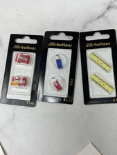 3 Packs Of Dill Buttons Novelty Teacher Pencil Sharpener Rulers