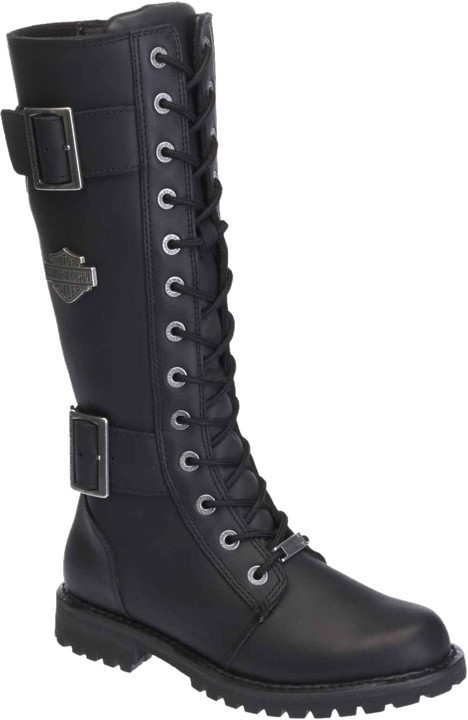 Harley-Davidson Women's Belhaven Knee-Hi Black Leather Boots Size