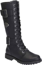 Harley-Davidson Women's Tall Lace-Up Leather Moto Boots with Buckles — listing 6