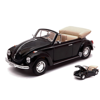 Vw Beetle Cabrio 1960 Black 1:24 Welly Auto Stradali -D- Neues Modell
