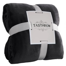 Black Throw Blanket 50x60 Inches, Soft Plush Cozy Fleece Flannel Throw Blanke...