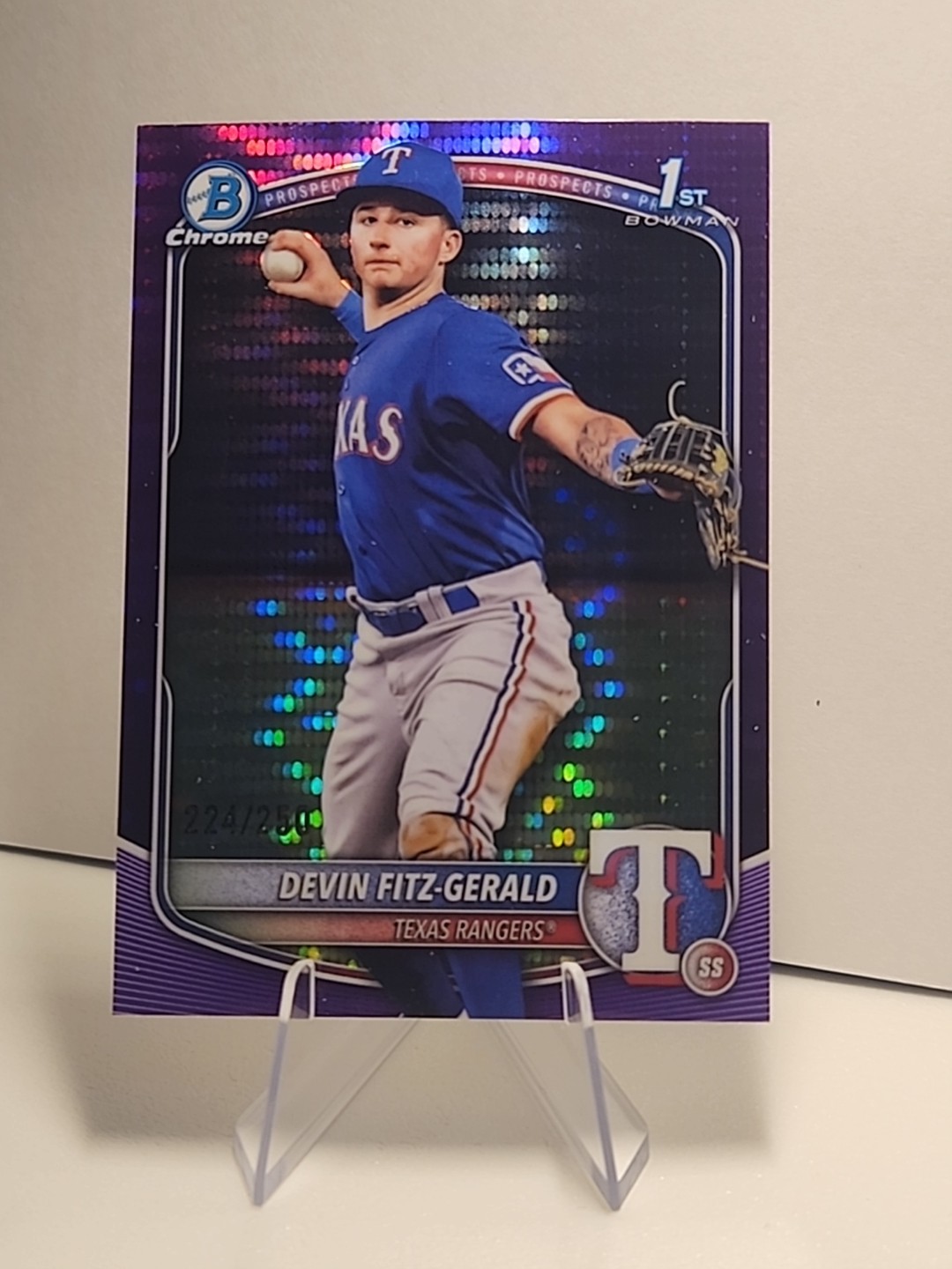 2025 Bowman Chrome Prospect Devin Fitz-gerald ##BCP-158 Purple Pulsar/250
