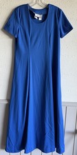 Vintage 1990s Formal Fashions Blue Polyester Dress Size 12 USA Made Style 3755