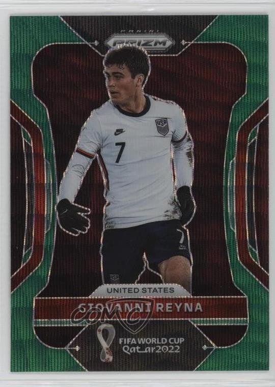 2022 Panini Prizm World Cup Qatar Green Wave Prizm Giovanni Reyna #203 14tf