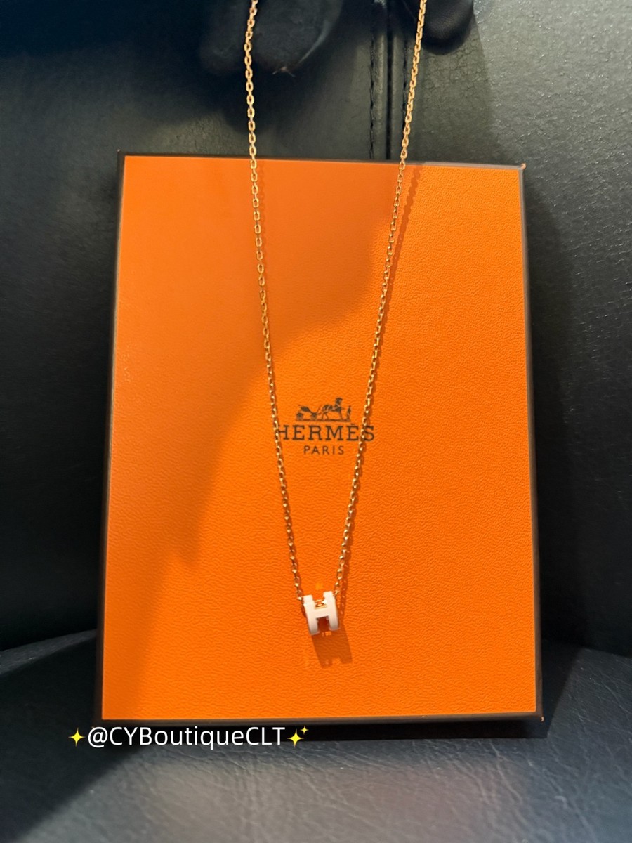 Hermès Mini Pop H Pendant Rose Dragee (Light Pink) w Rose Gold