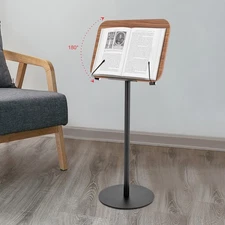 Plate Adjustable Floor Stand Book Stand Display Stand Floor Holder W/Pad Brown