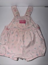Oshkosh B'Gosh 12 months Bubble Overall Shorts Pink Roses USA VTG
