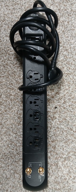 RCA 7 Outlet Surge Protector & Two Coaxial Lines (PS70102C)