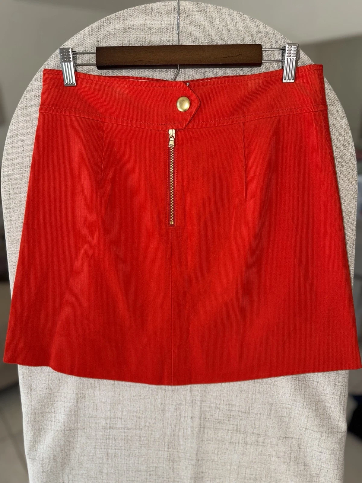 J.Crew Red Cotton Mini Skirt A-Line Zip Front Size 4