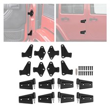 Fits 2007-2018 Jeep Wrangler JK Body Door Hinge Replacement Set Screw-On 16pcs