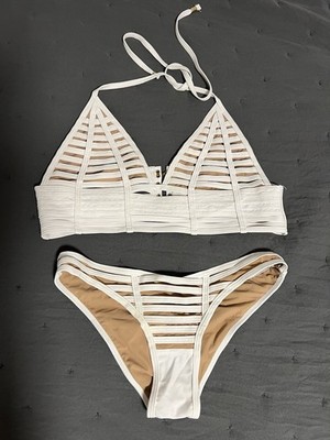 Beach Bunny Badeanzug Weiß Gr. M 38 Bikini Bademode Damen