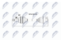 Nty Antriebswelle NPW-RE-035 FüR Renault
