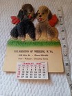Vtg Germany Die-Cut Embossed Calendar Dogs Scene 10" Ephemera 1964 — photo 1