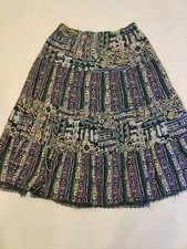 Vintage 1980s Bohemian Tiered Gypsy Style 31" Long Lace Bottom Skirt