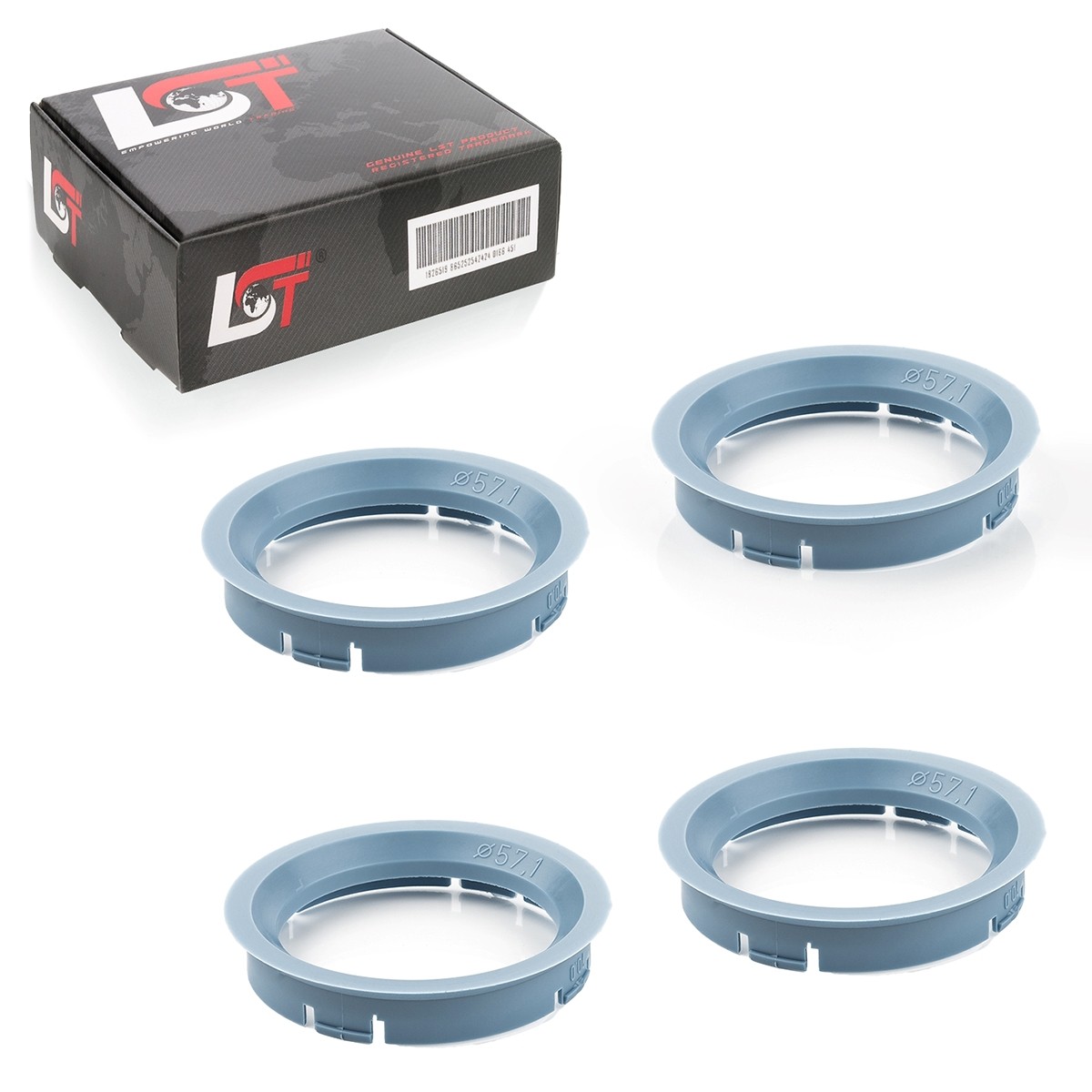 4x centering rings spacers Light Blue alloy wheels Ø 70.0 - 57.1 mm for Lexus