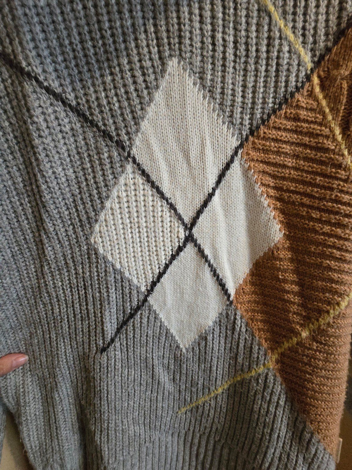 River Island gray patterned chunky turtle neck sw… - image 4