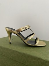 GUCCI 1190 horsebit-detail leather sandals, 35.5 Shoes Heels
