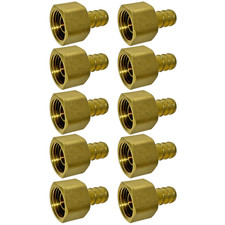 10 Pack XFITTING 1/2" X 1/2" Female Swivel Adapter, Lead Free Brass