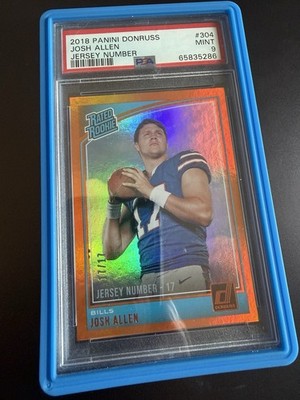 🔥 2018 JERSEY NUMBER Josh Allen Rated Rookie SSP GRAIL #'d 17/17 PSA 9 only #17