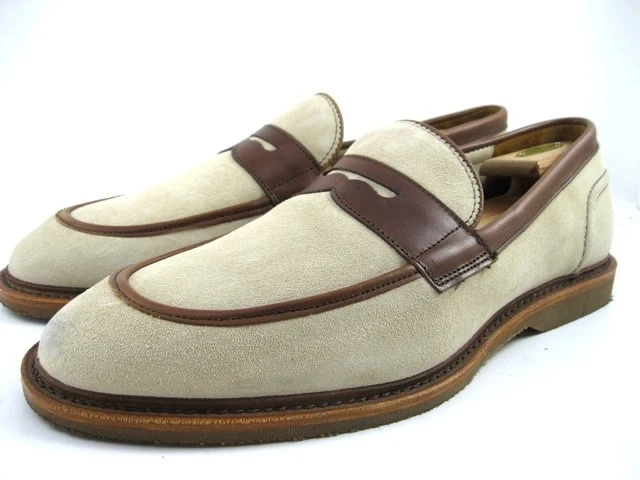 Allen Edmonds "RANDOLPH" VERSO Penny Mocasines 12 E Arena/Chile Gamuza y Cuero (610N Foto 3 de 4