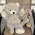 Lot of 2 Vintage Gray/Beige Teddy Bear Plush Stuffed Animals Large 24-36" 1950 — photo 1